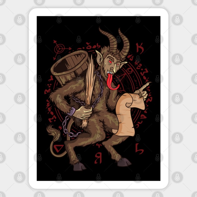 Krampus Christmas Naughty List Magnet by E